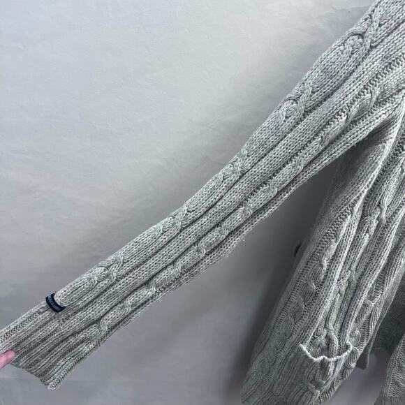 Y2K Abercrombie & Fitch Wool Blend Knit Hooded Cardigan Sweater Women's size L - Picture 8 of 10